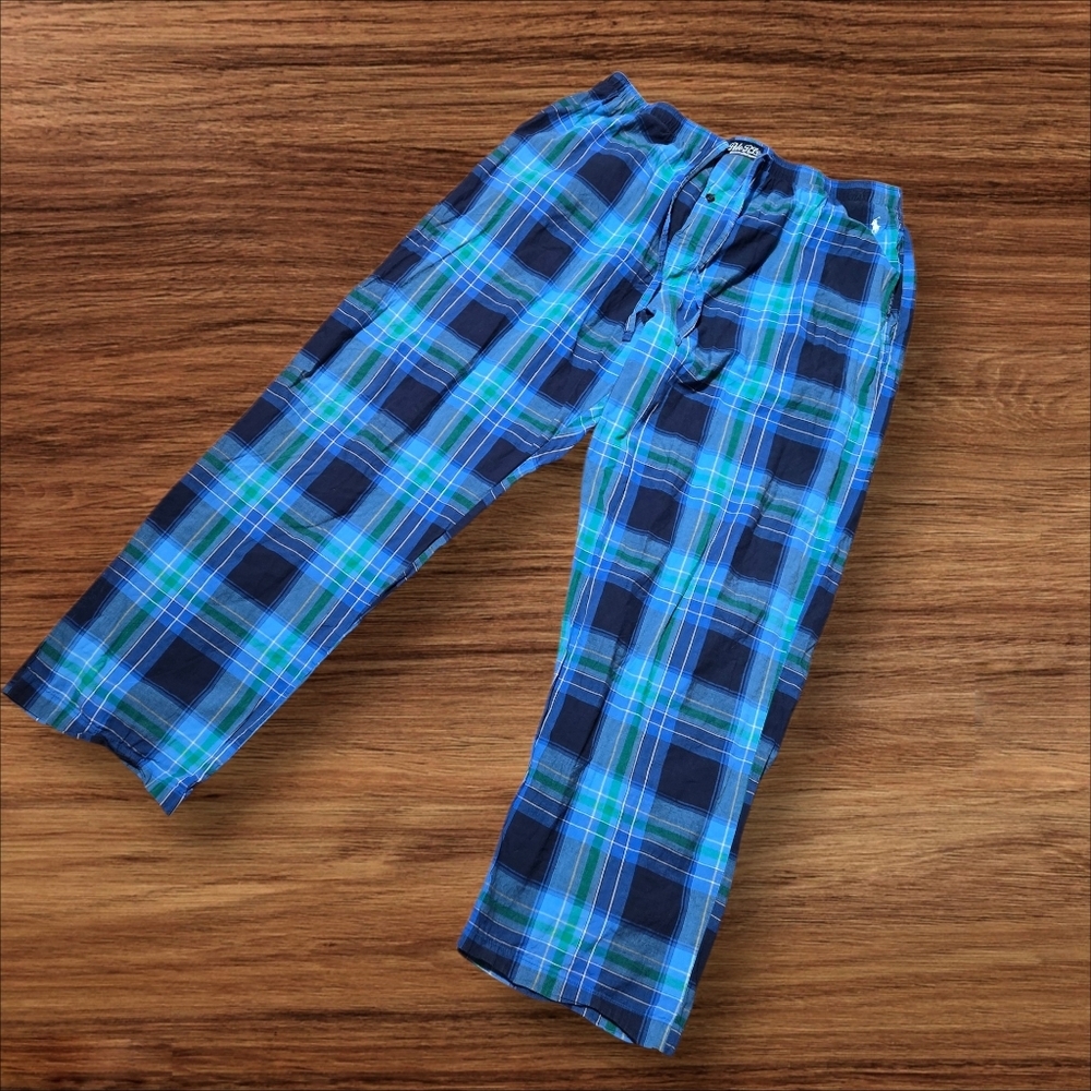 Polo Ralph Lauren Green And Blue Plaid Lounge Pants - Picture 3 of 4